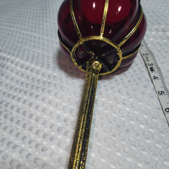 HURRICANE TALL 17" GOLDTONE CANDLESTICK CANDLE OR TEALIGHT HOLDER. HEAVY - Picture 11 of 12